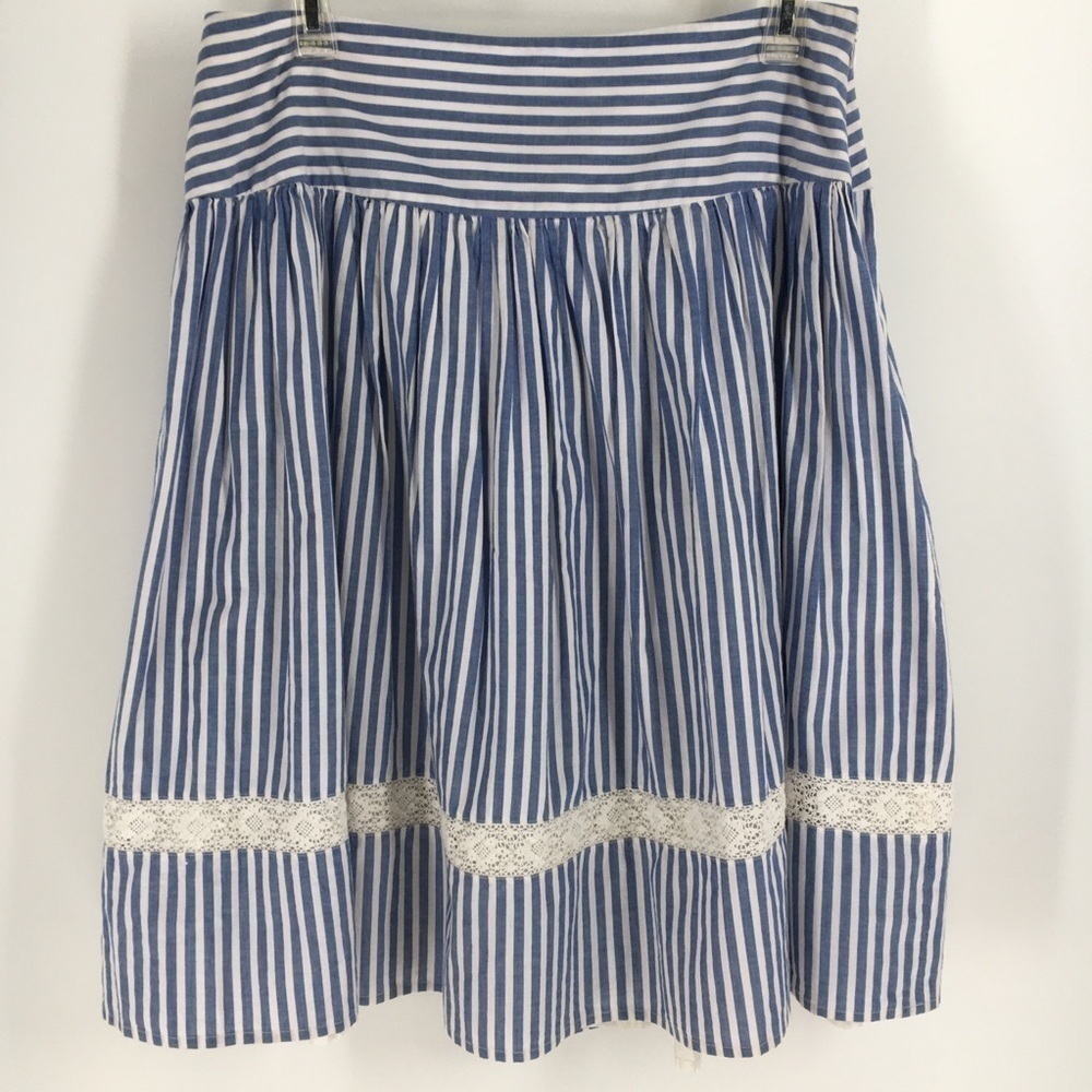 American Living Blue/White Striped Full Skirt-Sz 4